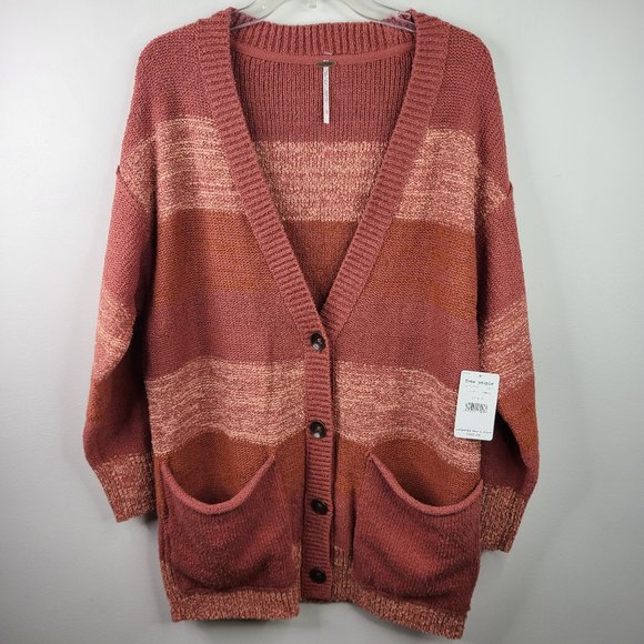 Free People Blush Knit Cardigan NEW Size SM - Picture 3 of 11